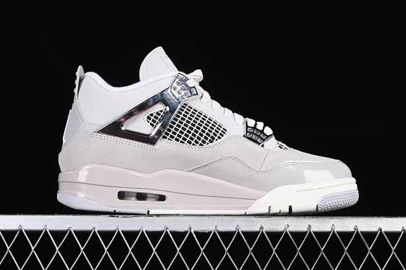 All categories Air Jordan Jordan series basketball shoes Air Jordan 4 GX foreign trade version Air Jordan 4 Retro "Frozen Moments" AJ4 Joe 4 electroplated silver AQ9129-001